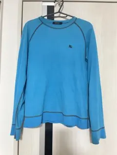 BURBERRY BLACK LABEL長袖Tシャツ青Mサイズy2k 大幅値下げ