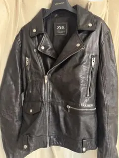 ZARA ブラック レザーダブルライダース M