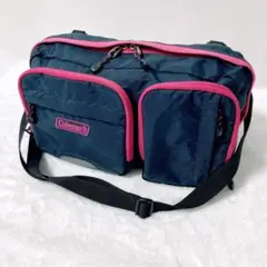 Coleman 2way ウエストポーチ ショルダーバッグ ネイビー ピンク