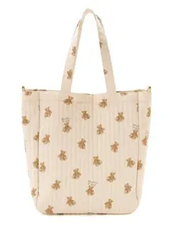 新品 ☆ ジェラートピケ ベア柄 ママバッグ キルティング素材