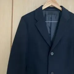 ユニクロ ウールカシミヤチェスターコート ネイビー メンズS