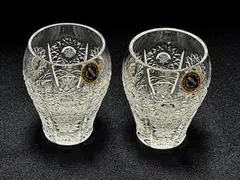 ボヘミアクリスタルガラス 　ぐい飲み　ワンショットグラス　2個組