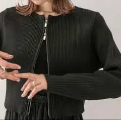 mline Wジップニット ブラック