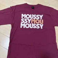 MOUSSY ロゴプリント 半袖Tシャツ ボルドーのサムネイル