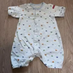 車柄　ロンパース 50-60サイズ　水色　半袖