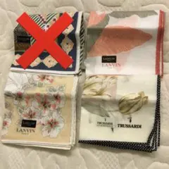新品　大判ブランドハンカチ3枚　ランバン＆トラサルディ