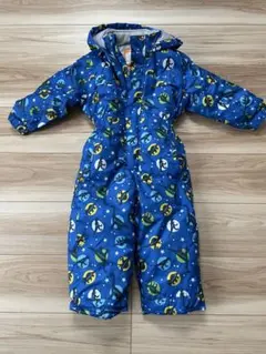 キッズ スキーウェア スノーウェア ジャンプスーツ つなぎ 恐竜柄 ブルー