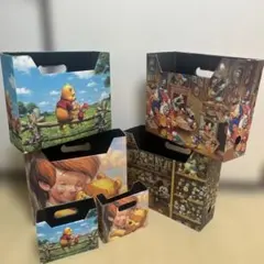 ディズニー 곰돌이 푸 ドナルド ミッキー 紙製 収納ボックス 6点セット