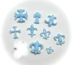 K1 十字架 クロム パーツ ネイルパーツ 水色