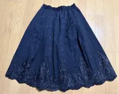 アクシーズファム　ジャガード裾レーススカート