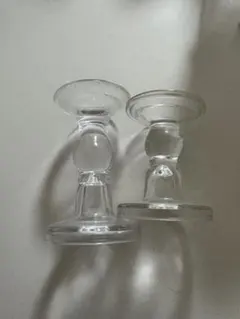 ガラス製キャンドルホルダー2個セット