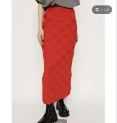 SLY BACK SLIT KNIT スカート 赤