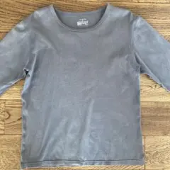 無印良品 あったか綿 厚手 クルーネック長袖Tシャツ L ミディアムグレー
