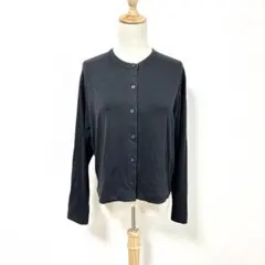 ユニクロ✨UVカットジャージークルーネックカーディガン【Ｍ相当】長袖　黒