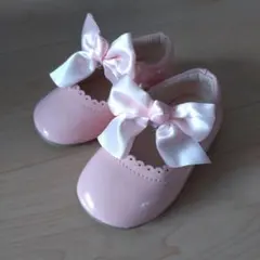 ピンク リボン付き バレエシューズ　13cm　結婚式　発表会　式典　フォーマル
