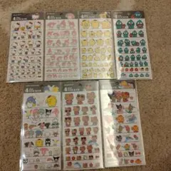 4サイズステッカー　キティ　マイメロ　ポムポムプリン　ハンギョドン　日焼けキティ