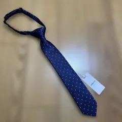 新品未使用☆コムサ イズム　紺色　ドット柄ネクタイL