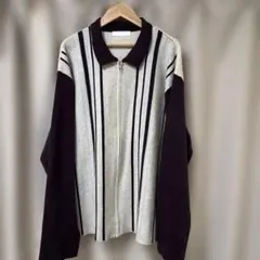 グレーとパープルのストライプニット　センスオブプレイス　早い者勝ち