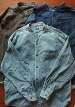 K*E様 ユニクロ UNIQLO スタンドカラーデニムシャツ セット