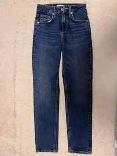 人気ZARA ダークブルー ストレートデニム