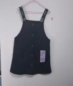 ブラック ジャンバースカート ボタン付き