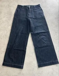 WYM DENIM WIDE STRAIGHT SLACKS インディゴ L
