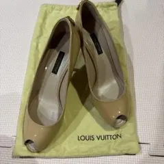 LOUIS VUITTON ベージュ オープントゥ ハイヒール