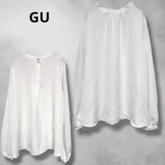 【ジーユー】GU（L）2WAYネックブラウス 長袖　オフホワイト