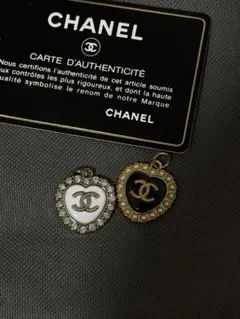 CHANEL ビンテージボタンチャーム ゴールドストーン22mm 刻印有り2個
