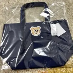 ラブラリーバイフェイラー　オールドテディワッペントートバッグ　ネイビー　小