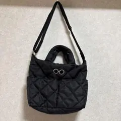 キルティング ショルダーバッグ ブラック
