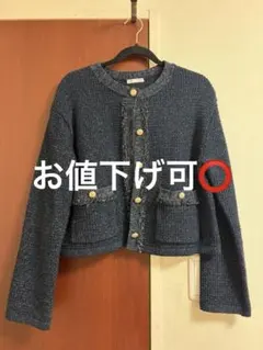 GU ノーカラージャケット ネイビー