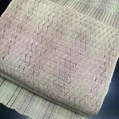 8-103 夏帯 夏物 名古屋帯 八寸 美品 正絹 松葉仕立て 絽 暈し 単衣