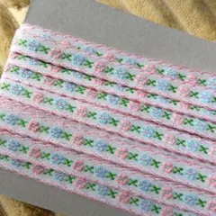 チロリアンテープ 花柄刺繍リボン　巾約1.2cm