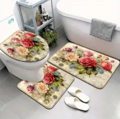 【新品未使用品】花柄マット3点セット