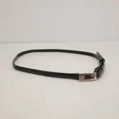 GUCCI エナメルレザー細ベルト シンプル ベーシック ブラック/DZ28