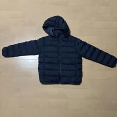 ユニクロ　ネイビー　フード付きダウン　150
