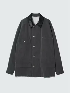 YOKE レザー切替カットオフ　カバーオール size3 YOKE - 【残りわずか】Cut-Off Leather Car Coat(BLACK) | ACRMTSM