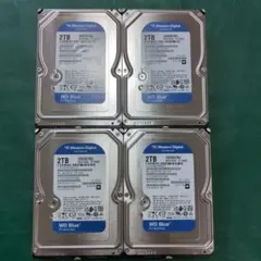 【新古品使用時間10時間以内】HDD 2TB 3.5インチ✕4個