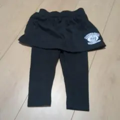 黒 スカート付きレギンス ロゴ入り