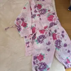 花柄甚平 ピンク系　フリーサイズ