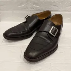 革靴 シングルモンクストラップ ダークブラウン 茶色 レザー25cmEEE