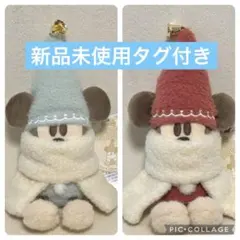 週末セール！限定残り2 クリスマス　リルリンリン　ぬいぐるみバッジ　水色　赤
