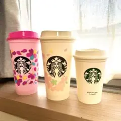【美品】スターバックス リユーザブルカップ 3点セット（さくら・SAKURA）