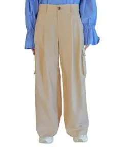 [ビス] パンツ タックギャザーワイドカーゴパンツ ベージュ (27)