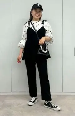 フロッキードットオーガンジーレイヤードブラウス