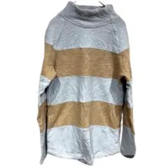 【美品】prAna プラナ リサイクルウール 混 ボーダーニット XS ブルー