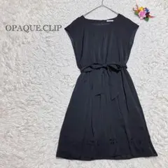 オペークドットクリップ　ドレスワンピース　ブラック　Mサイズ　入学式　卒業式