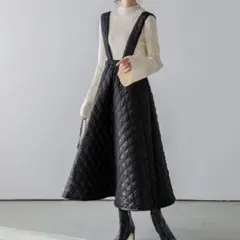 La-gemme ジャンパースカート 2way キルティング サスペンダー