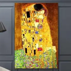 グスタフクリムト　接吻　キス　アクリル画仕様キャンバス画ア－ト　 30x45